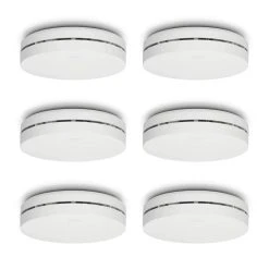 Alecto Détecteur De Fumée Design Avec Pile De 10 Ans, Pack De 6 Blanc