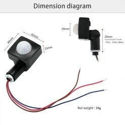 Wewoo Détecteur De Mouvement Infrarouge Automatique PIR De Mural Spotlights... 9 Wewoo Détecteur De Mouvement Infrarouge Automatique PIR De Mural Spotlights... -rue du commerce shop detecteur de mouvement infrarouge automatique pir de mural spotlights switchtaille 12mm blanc 10526612 27291442 1140x1140