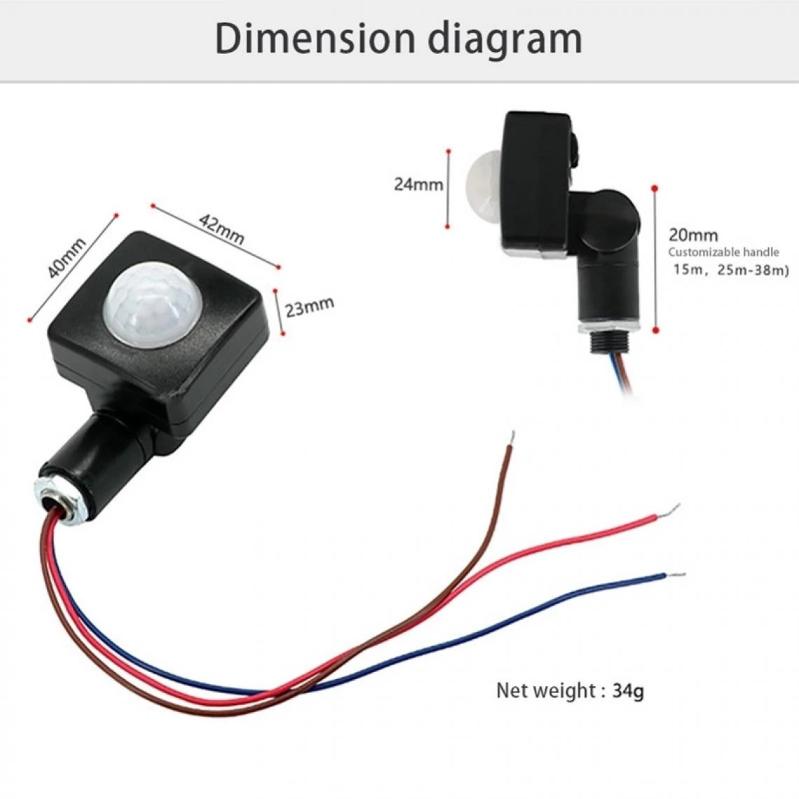 Wewoo Détecteur De Mouvement Infrarouge Automatique PIR De Mural Spotlights... 5 Wewoo Détecteur De Mouvement Infrarouge Automatique PIR De Mural Spotlights... – Image 5