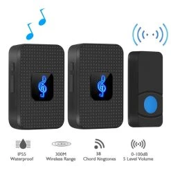 Universal Première Sonnerie, Mini Sonnerie Sans Fil, Longue Distance.(Le Noir)