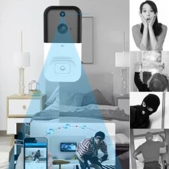 Universal Sans Fil Smart WiFi Sonnette Caméra Téléphone Vidéo Porte Vision B... -rue du commerce shop sans fil smart wifi sonnette camera telephone video porte vision bague porte bell interphone avec pir vision nocturne camera de securite domestique sonnette blanc 11637176 30618564 1140x1140