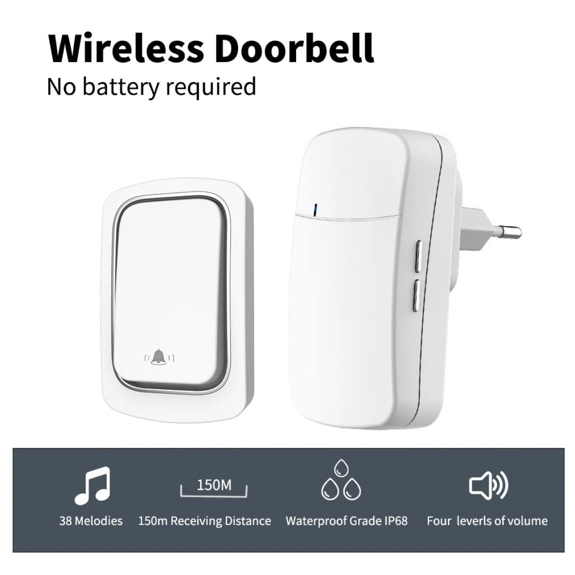 Universal Sonnettes Sans Fil, Sonnettes Automatiques à Distance, Sonnettes Inte... 1 Universal Sonnettes Sans Fil, Sonnettes Automatiques à Distance, Sonnettes Inte...
