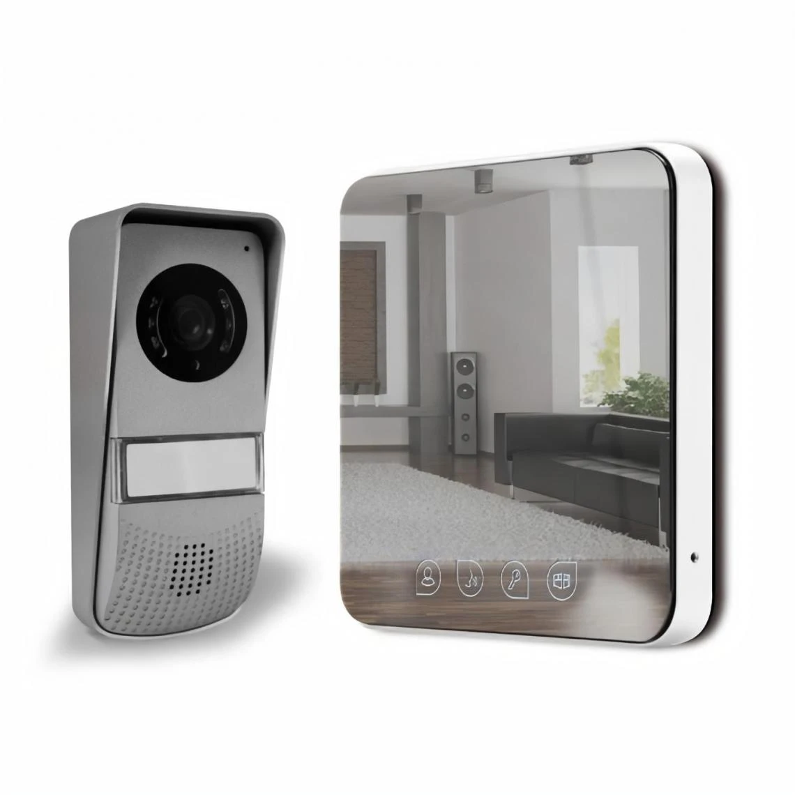 CSTORE Visiophone Couleur Ultra Plat Design Effet Miroir 1 CSTORE Visiophone Couleur Ultra Plat Design Effet Miroir
