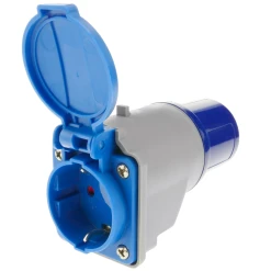 Alternative view of BeMatik Adaptateur CEE Plug Mâle Vers SCHUKO Femelle 2P+T 16A 250V IP44 IEC-6...